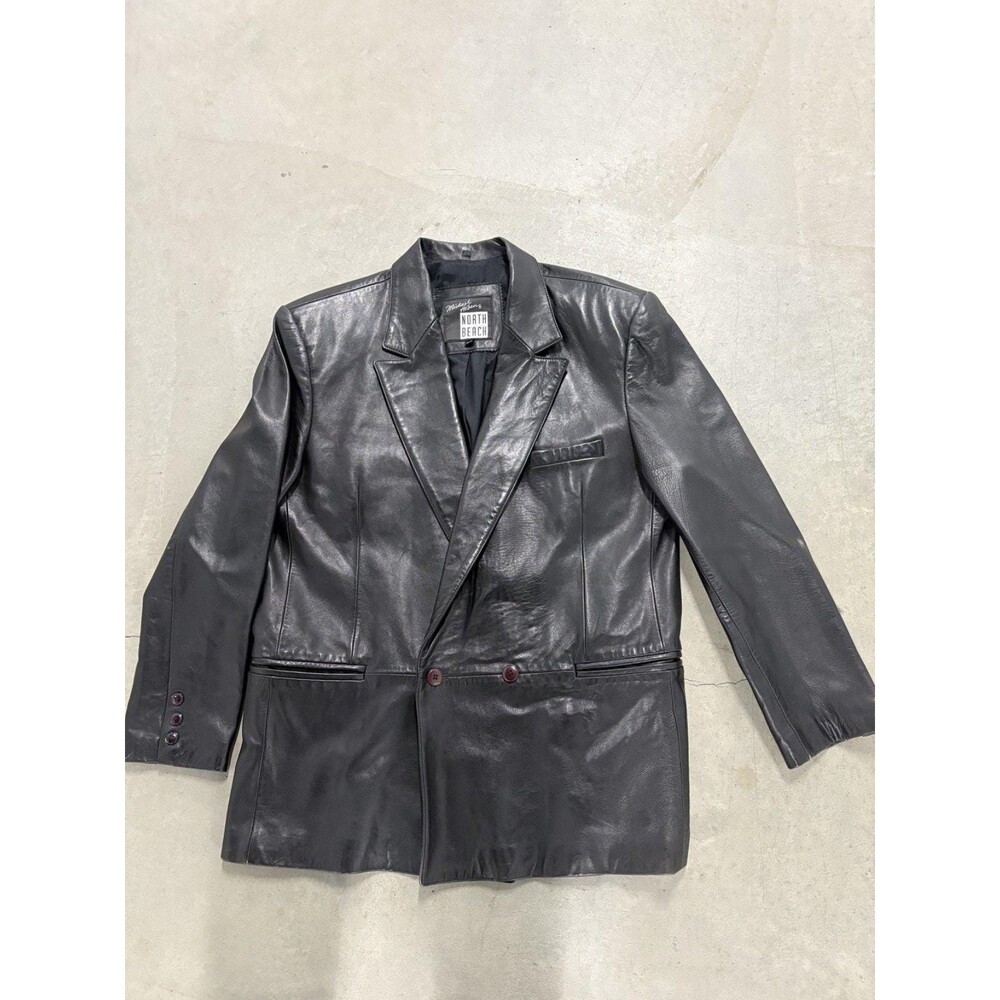 Rare  1980s Michael Hoban North Beach Leather Lambskin Blazer  Collector - 44